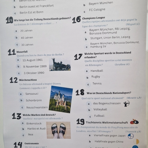 Lundi 18 Mai :