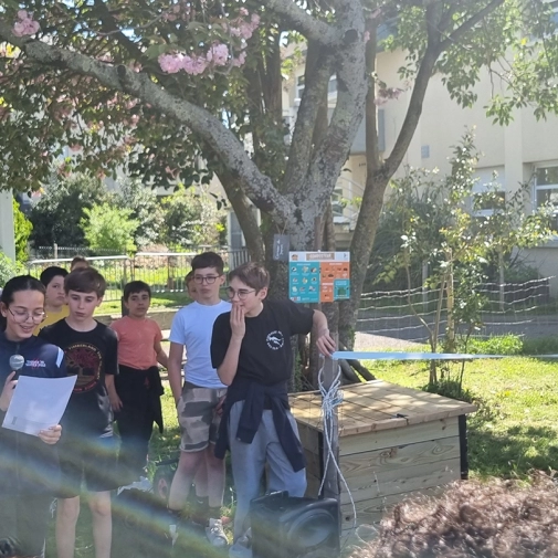 Inauguration du composteur du parc de la Sède offert et installé par le SYmat