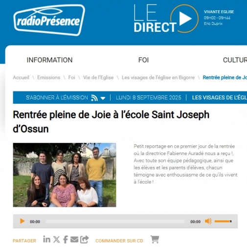 Reportage Radio Présence à l'école St-joseph d'Ossun