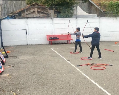 Tir à l'arc des CM1 du Pradeau