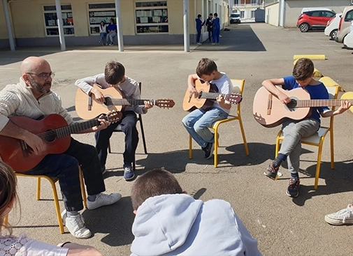 Atelier guitare de Christophe pour les collégiens